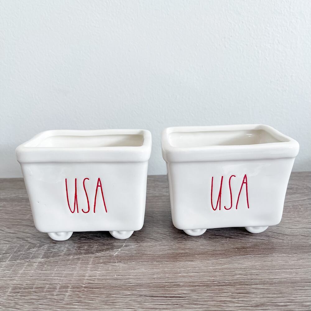 NWT (set of 2) Rae Dunn USA Small Planters
